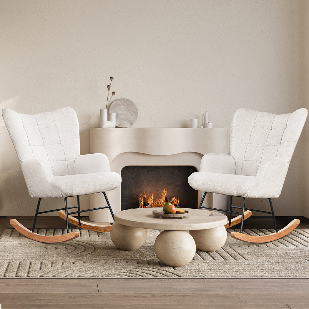 Levede Fleece Rocking Chair - Levede