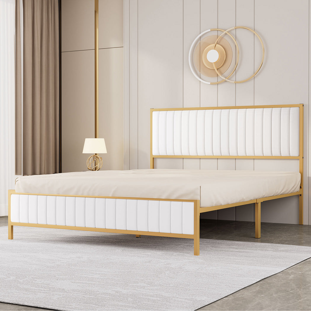 White Metal Bed Frame – Modern Style