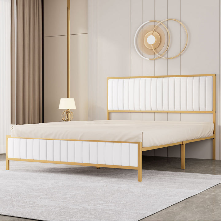 White Metal Bed Frame – Modern Style