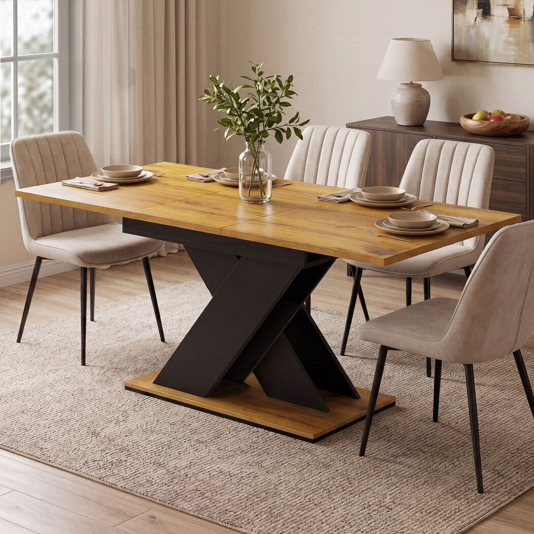 Levede Dining Table Extendable 120cm-160cm 6 People Rectangular Dining Room