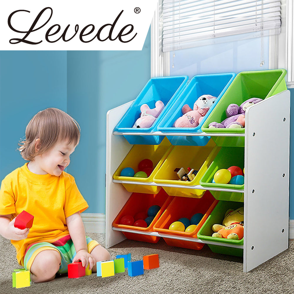 Levede 9 Bins Kids Toy Box Bookshelf - Levede