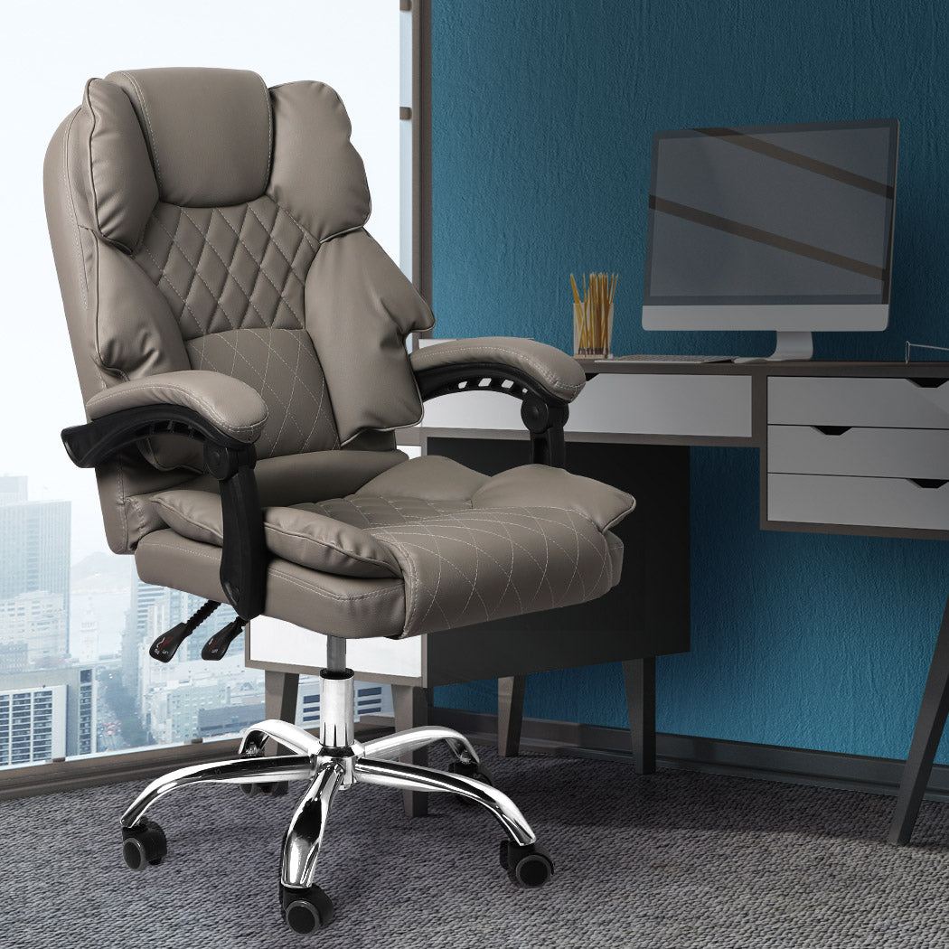 Levede Gaming Chair Office Computer Grey No Footrest-1831592558342574086