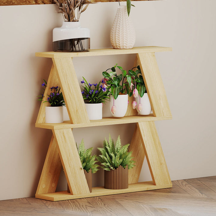 Slim Side Table with Magazine Rack Two-Tier Storage Compact Coffee Table