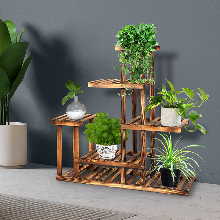 Levede 5-Tier Plant Stand Wooden with Wheels - Levede