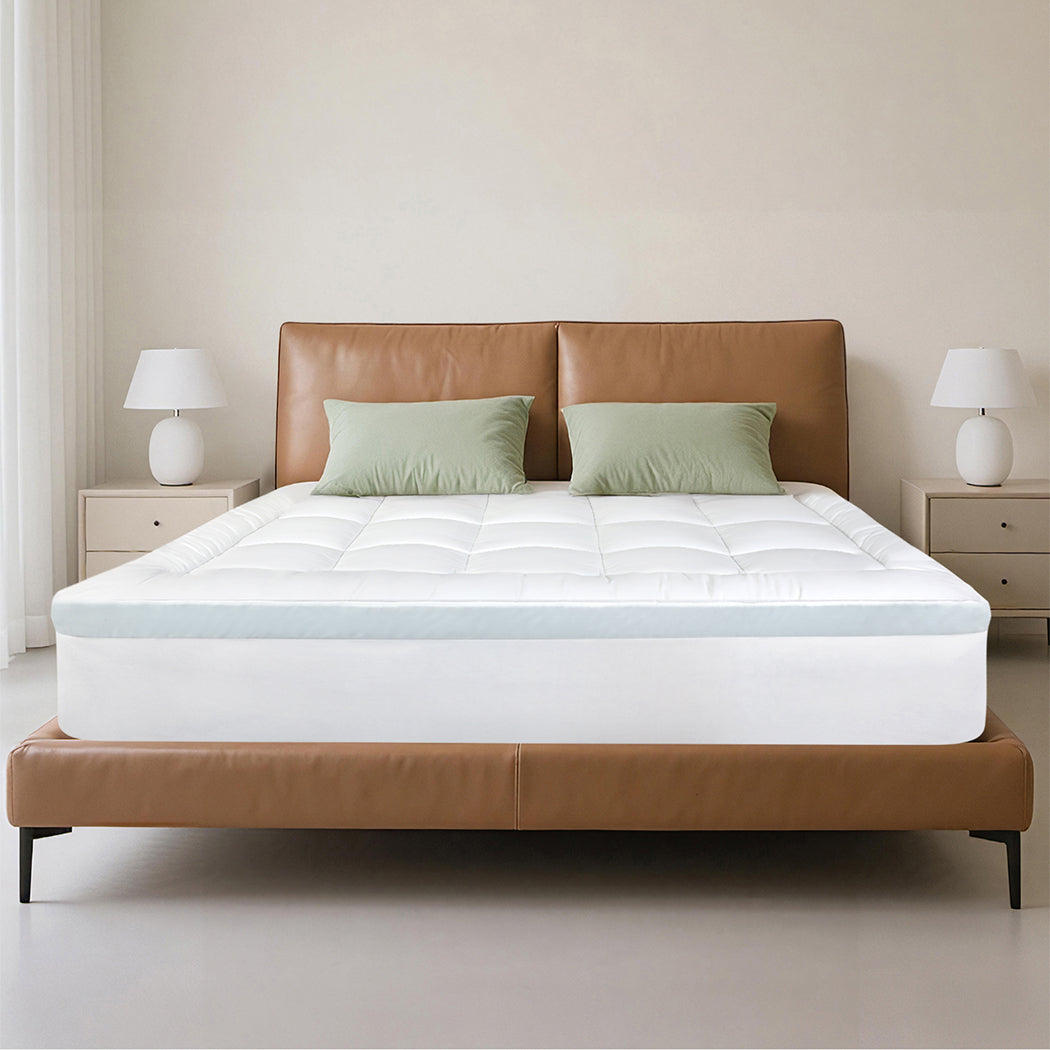 Gel Memory Foam Mattress Topper Queen 8cm Pressure Relief Deep Pocket