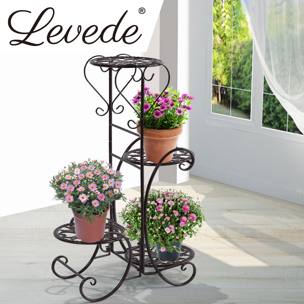 Levede Flower Shape Metal Plant Stand for Outdoor and Indoor Use - Levede