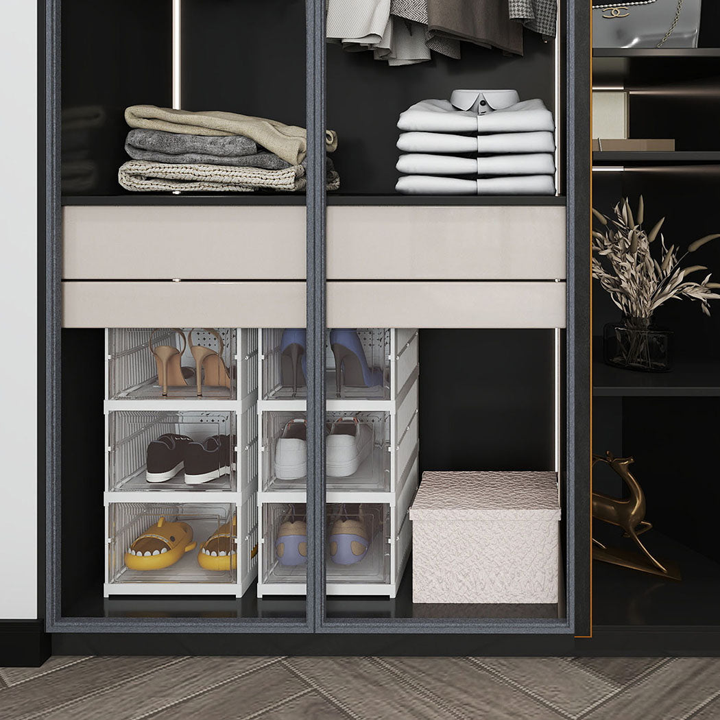 Shoe Box Foldable Home Shoe Shelf Ventilated Storage Organizer 6 Pcs