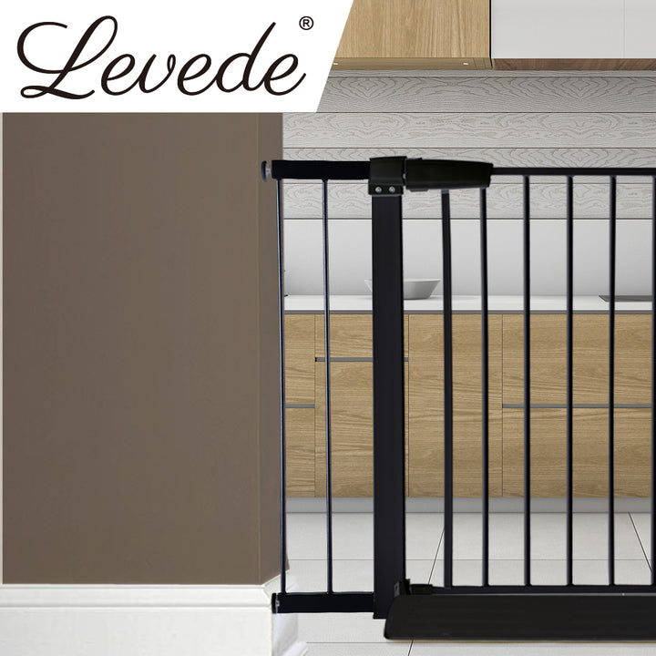 Levede Baby Safety Gate Adjustable Pet Black 10cm Extension - Levede