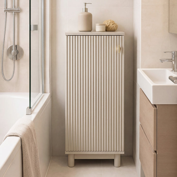 Bathroom Cabinet Freestanding Storage Cupboard Slim 3 Tier Shelves