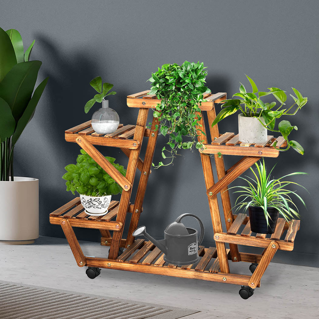 Levede 4-Tier Wooden Plant Stand - Stylish and Functional Display for Your Plants - Levede