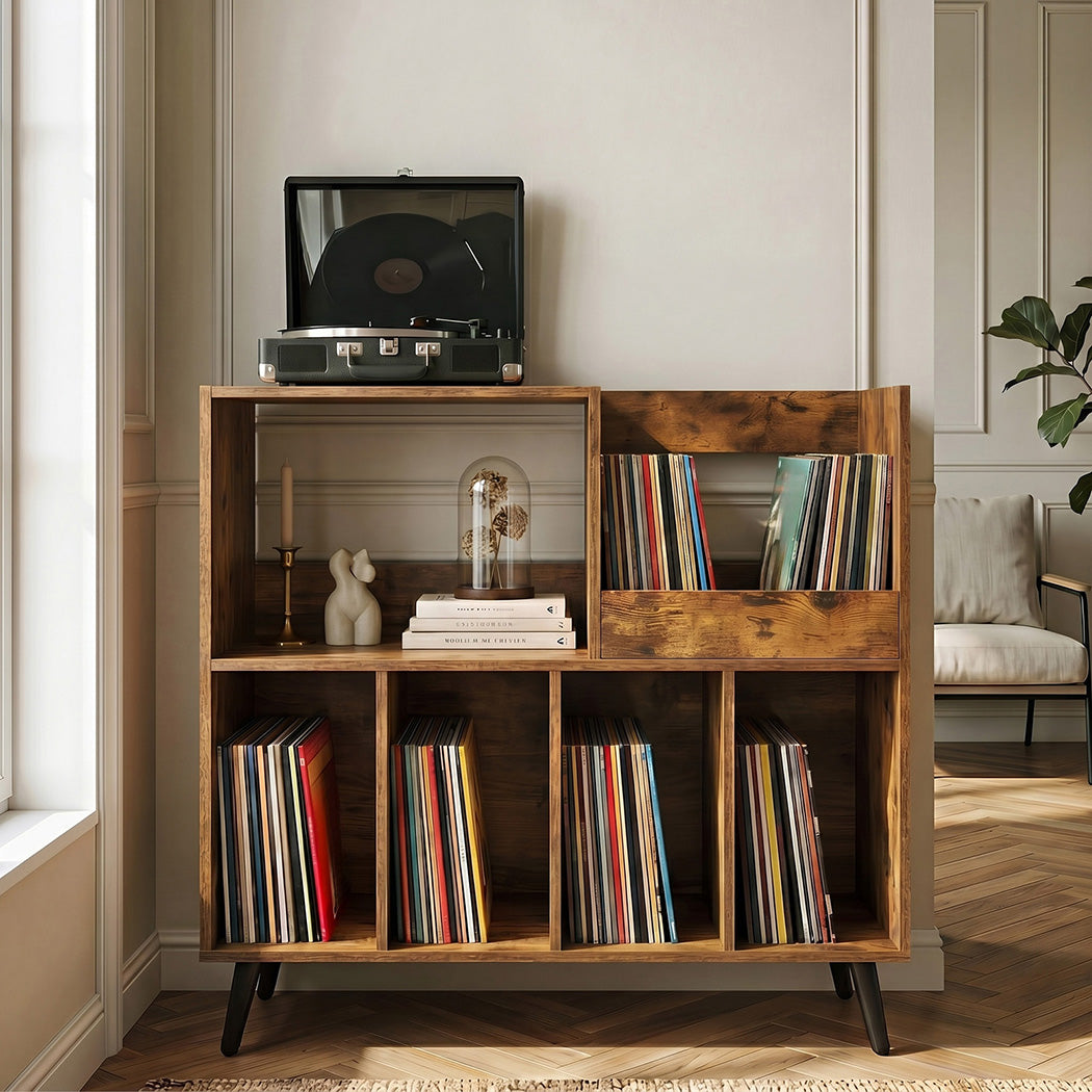 Record Player Stand Vinyl Holder Cabinet Turntable Table 300+ Albums