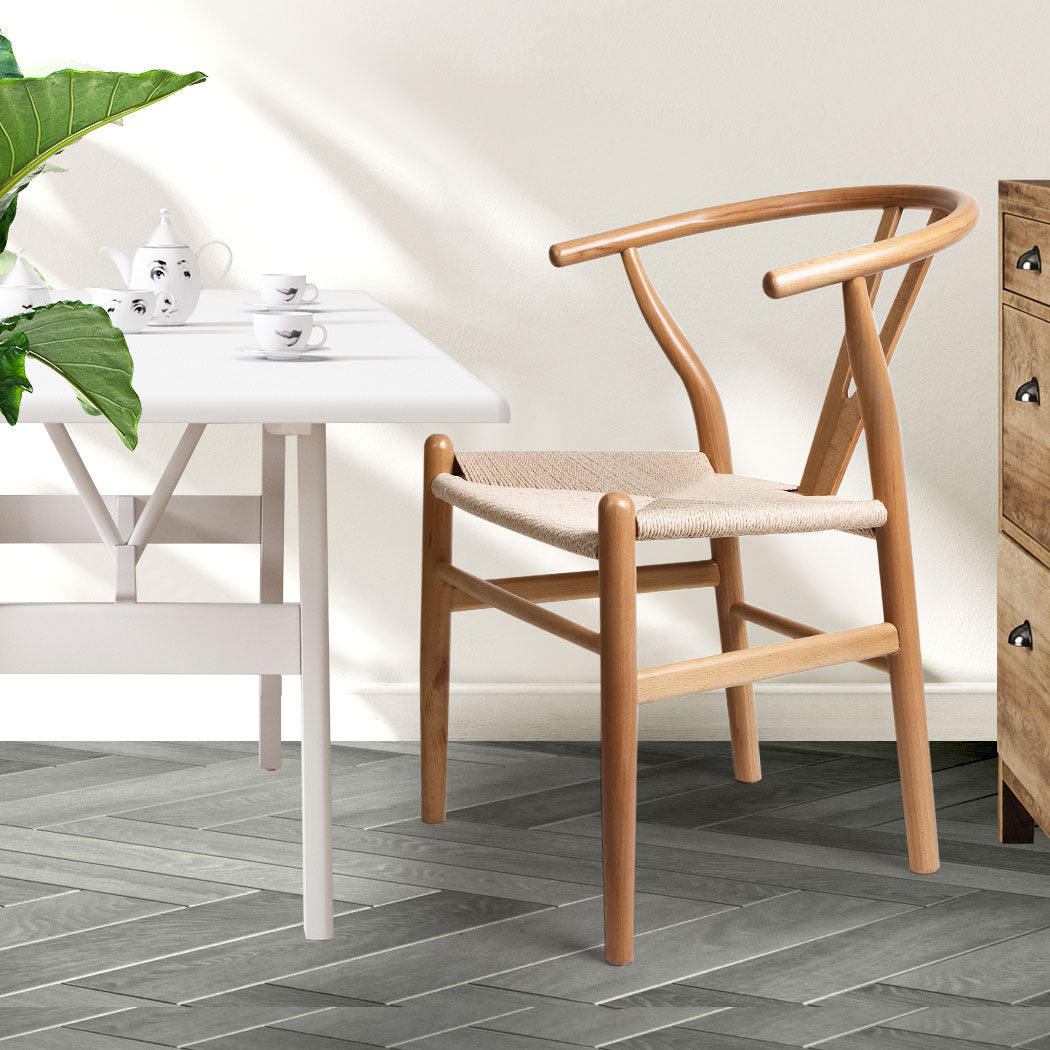 Oak Wishbone Chair x 2 - Levede