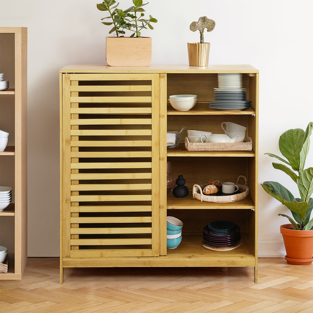 Levede Bamboo Storage Cabinet Freestanding Natural - Levede