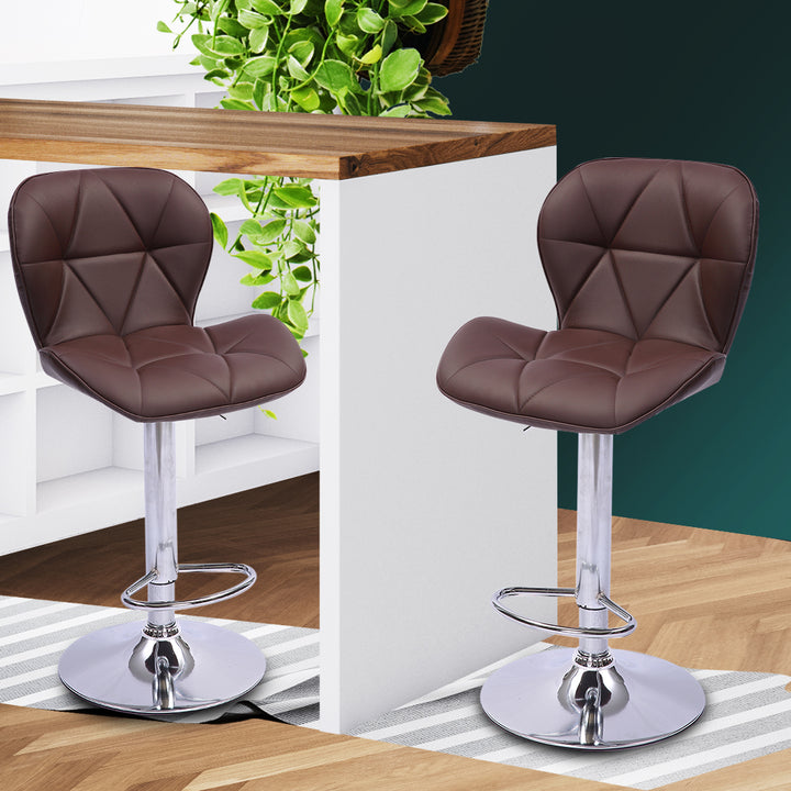 Levede 2x Bar Stool Swivel Gas Lift Kitchen Barstools - Levede