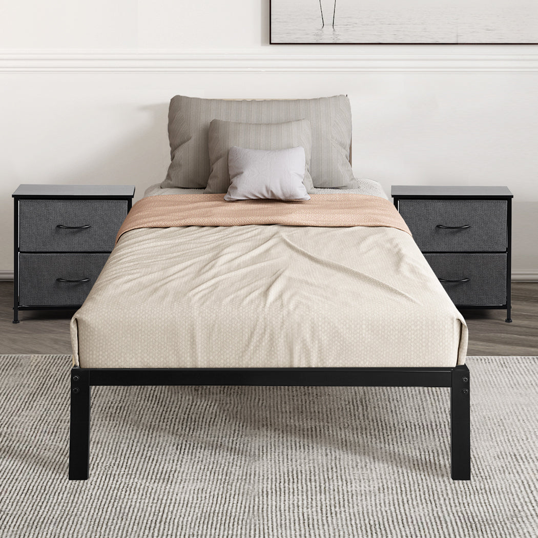Single Metal Bed Frame 40cm Platform Base – Levede
