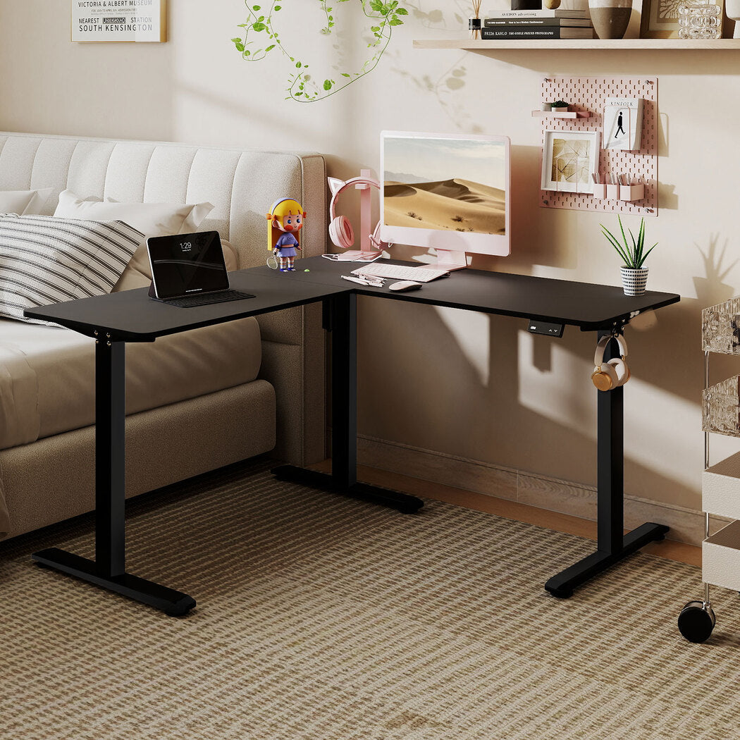 Electric Standing Desk Adjustable Height Motorised L Shaped Home Office