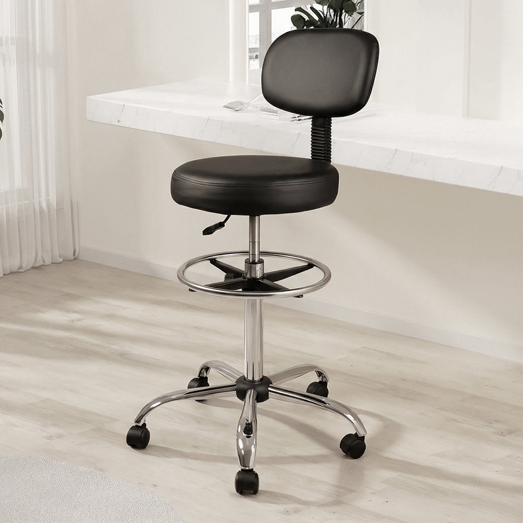 Swivel Office Chair Ergonomic Stool Height Adjustable Footrest Backrest
