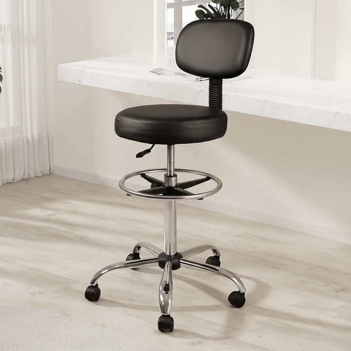 Swivel Office Chair Ergonomic Stool Height Adjustable Footrest Backrest
