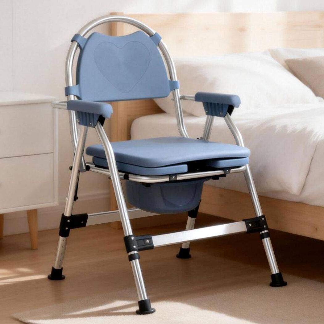 Commode Chair Adjustable Bedside Seat Elderly Pregnant Disability Aid