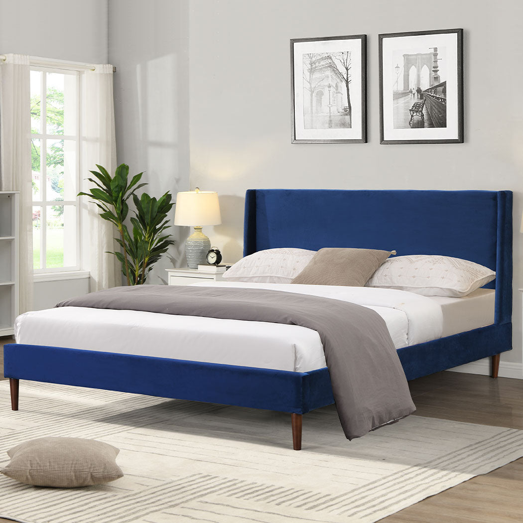 Levede Velvet Bed Frame - Double and Queen Size Options - Levede