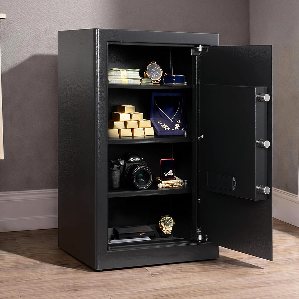 Small Fireproof Security Box 85L Safe Fireproof Security Box Home Office Cash Lock Deposit Password ...