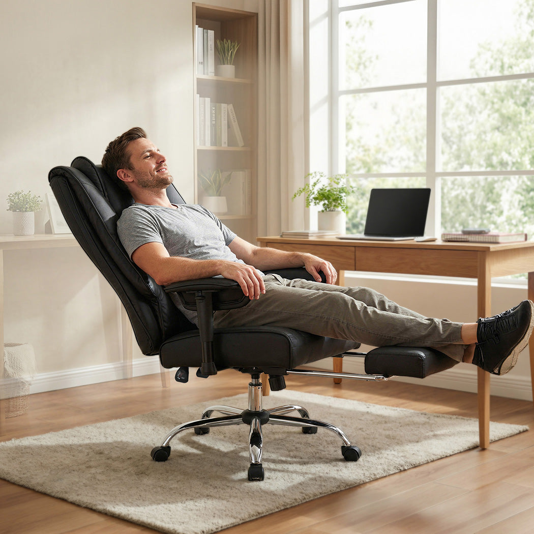 Heavy Duty Office Chair Tall PU Leather High Back Computer Work Seat