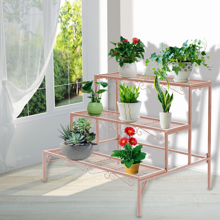 Levede 3 Tier Rectangle Metal Plant Stand for Outdoor and Indoor Use - Levede