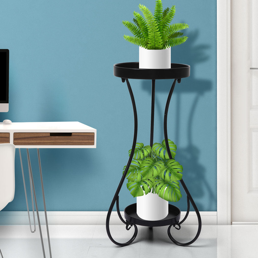 Levede Plant Stand 2 Tiers for Indoor and Outdoor Use - Medium - Levede