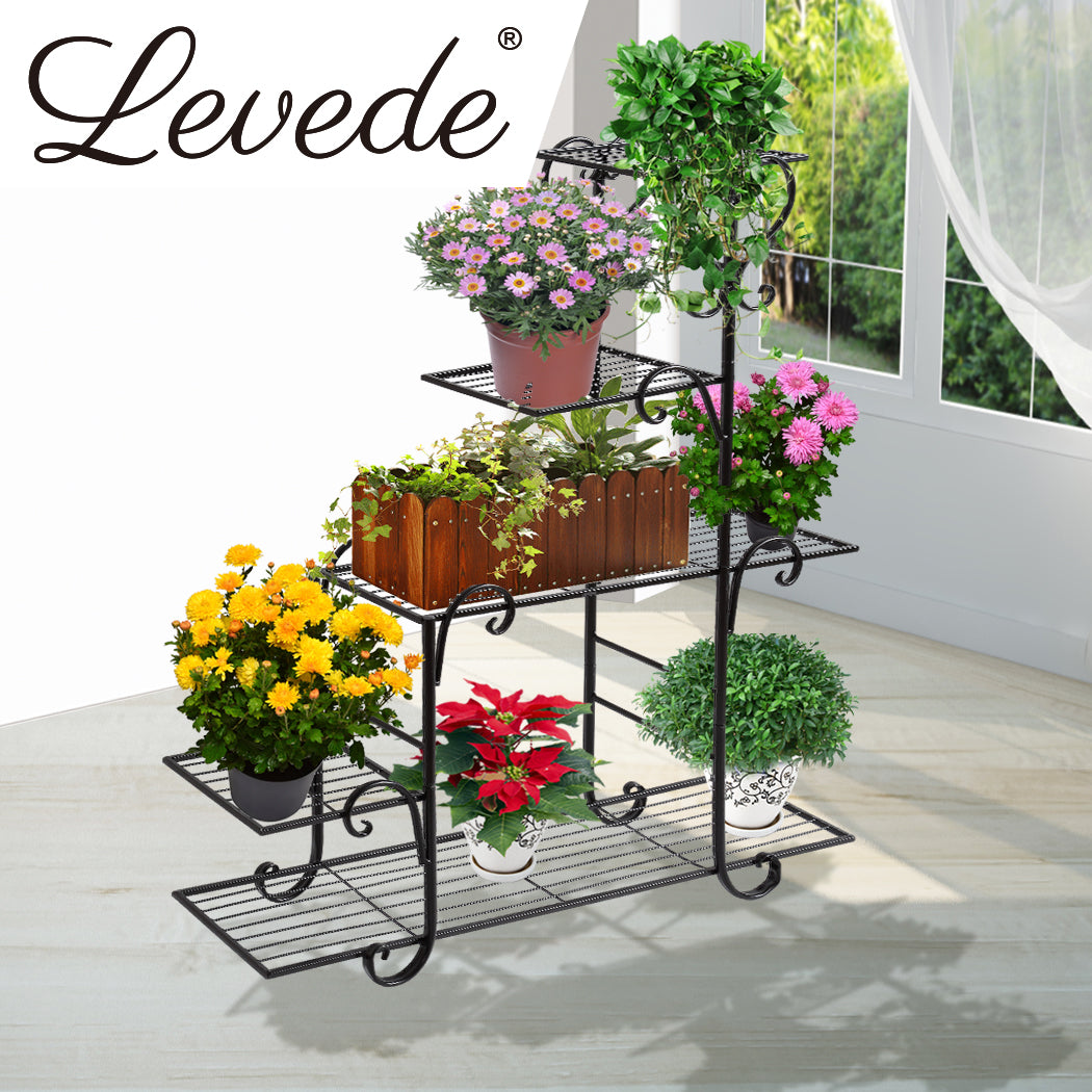 Levede 5 Tier Plant Stand Outdoor Indoor Metal - Levede