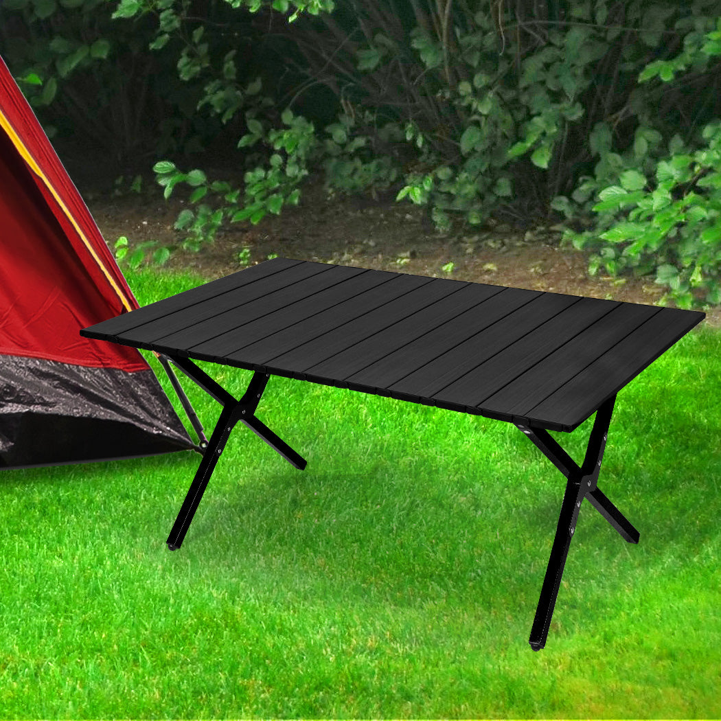 Levede Folding Camping Table Portable Black - Levede