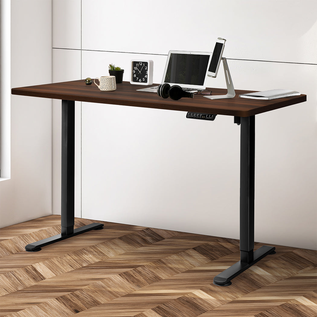 Levede Motorised Standing Desk Adjustable 140cm Walnut 1000x 1MM-1848848565787561990