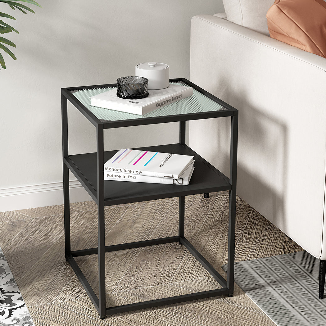 Levede Side Table Open Design Steel - Levede