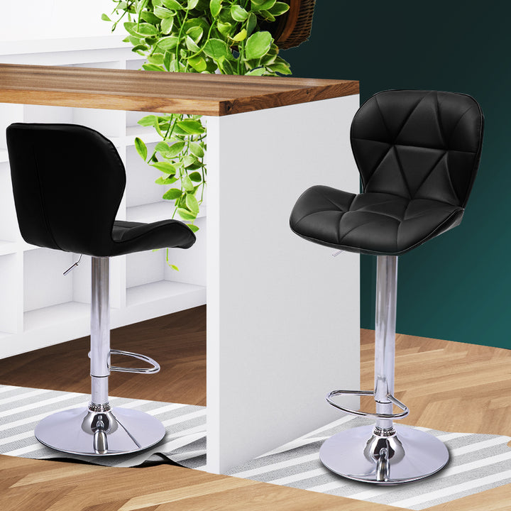 Levede 2x Bar Stool Swivel Gas Lift Kitchen Barstools - Levede