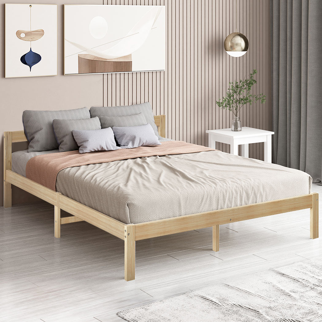 Levede Wooden Bed Frame Natural - Levede