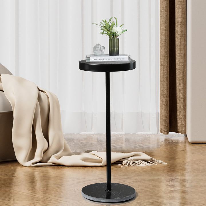 Side Table Round Tabletop Small Lightweight - Levede