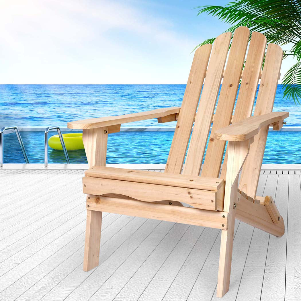 Levede Adirondack Chair Outdoor Furniture Natural - Levede