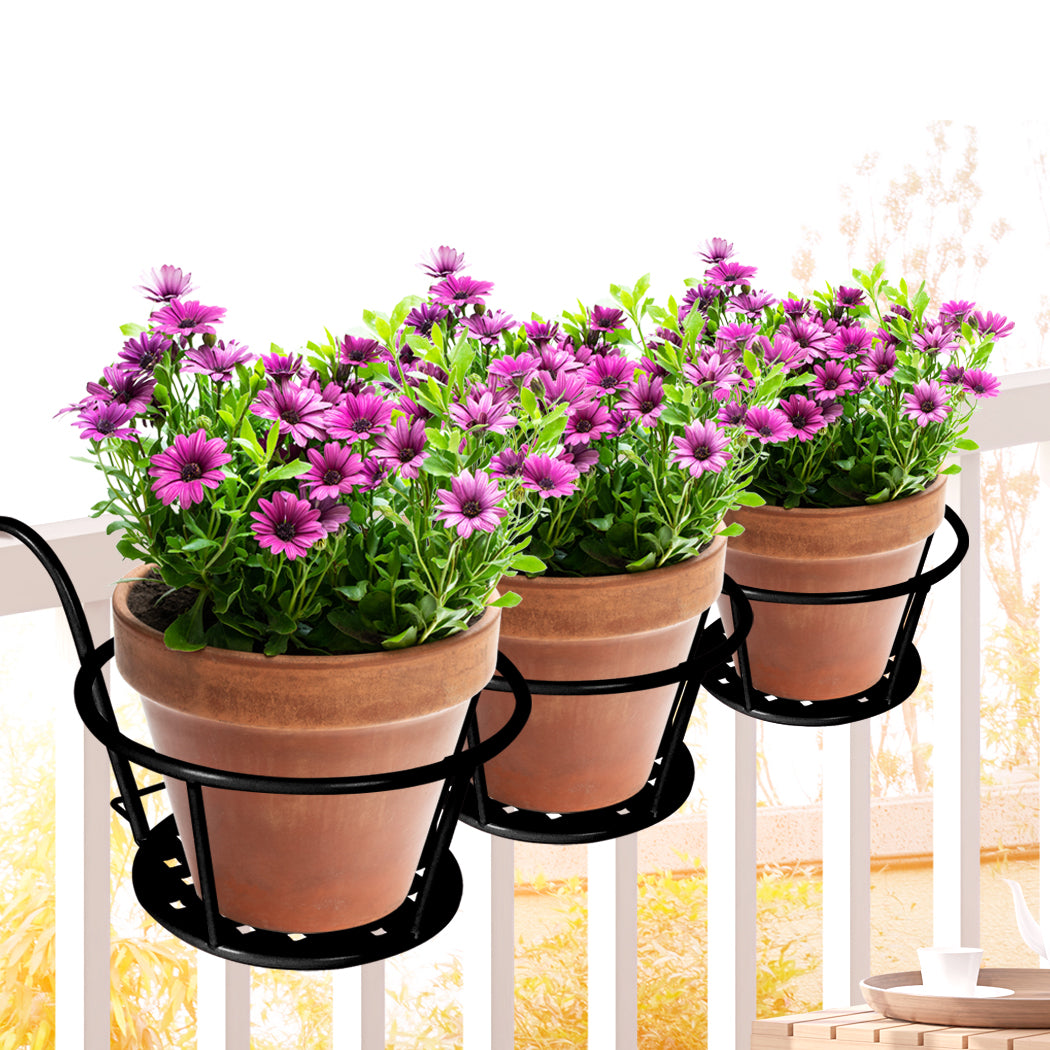 3x Plant Stand flower Holder Hanging Pot Basket Plant Garden Wall Storage