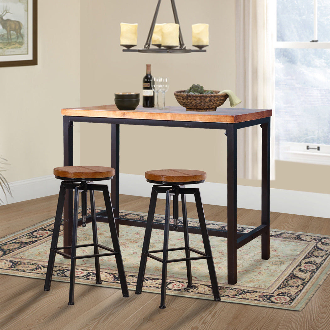 Levede Industrial Bar Table and Barstools Set - Levede