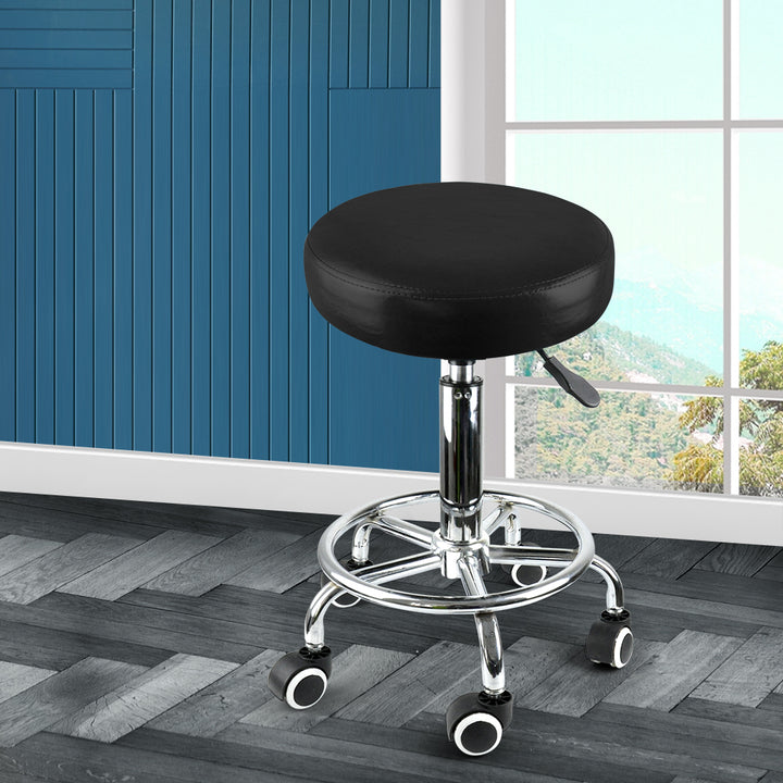 Levede Salon Stool Swivel Bar Stools Black-1831593081380671494