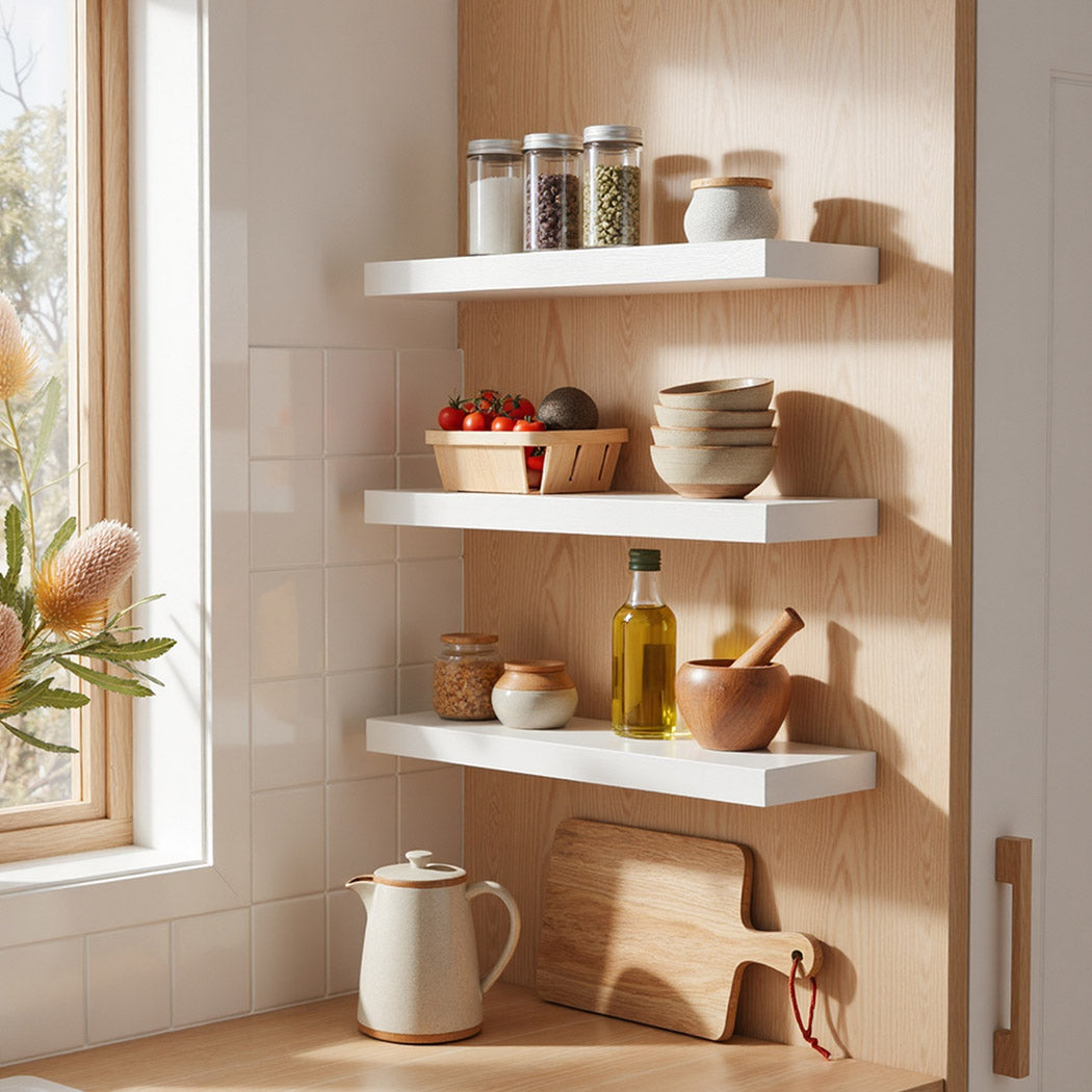 Floating Wall Shelf 2 & 3 PCS Wall Mounted Shelves Book Display Storage Rack