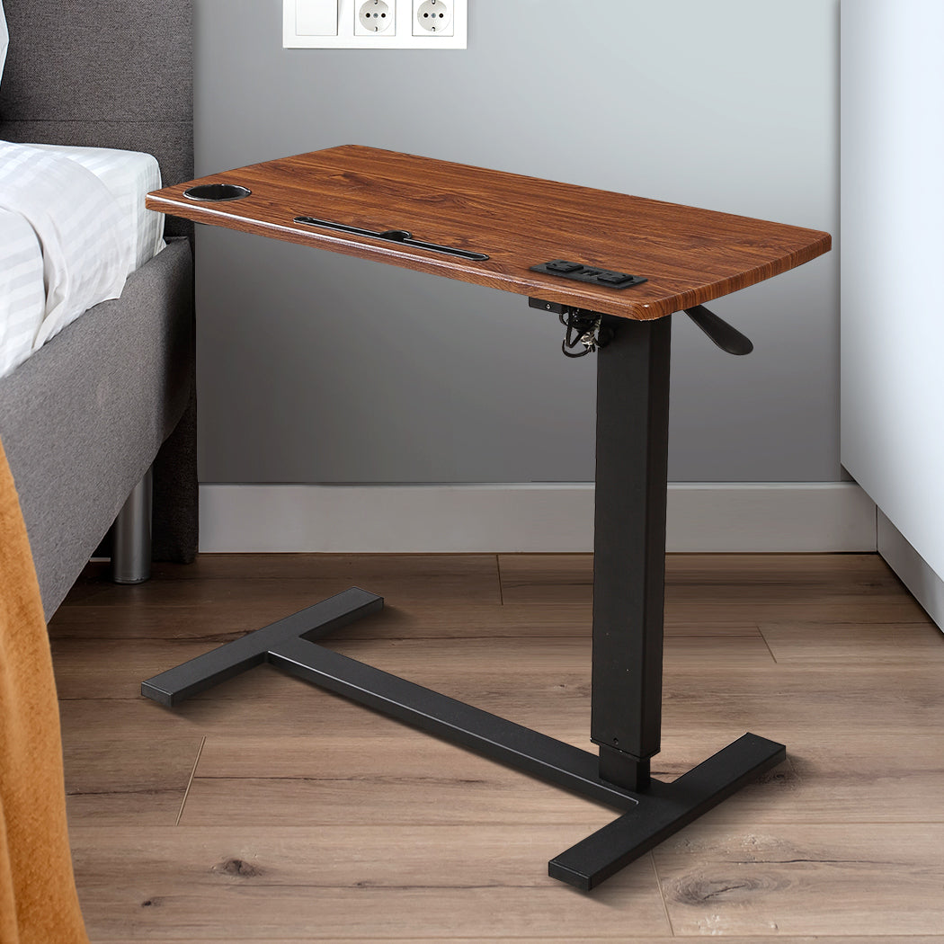 Levede Mobile Standing Desk Foldable Brown Fold - Levede