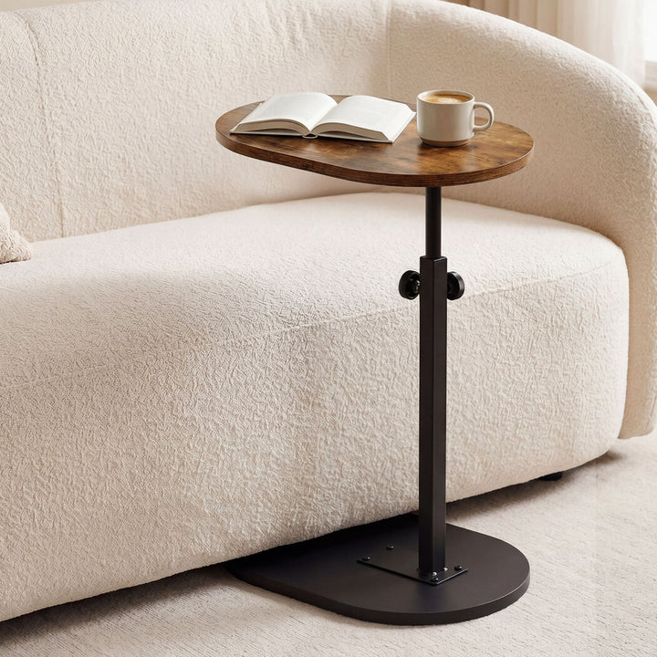 C Shaped Side Table Adjustable Height 360° Rotating Laptop Sofa End Table