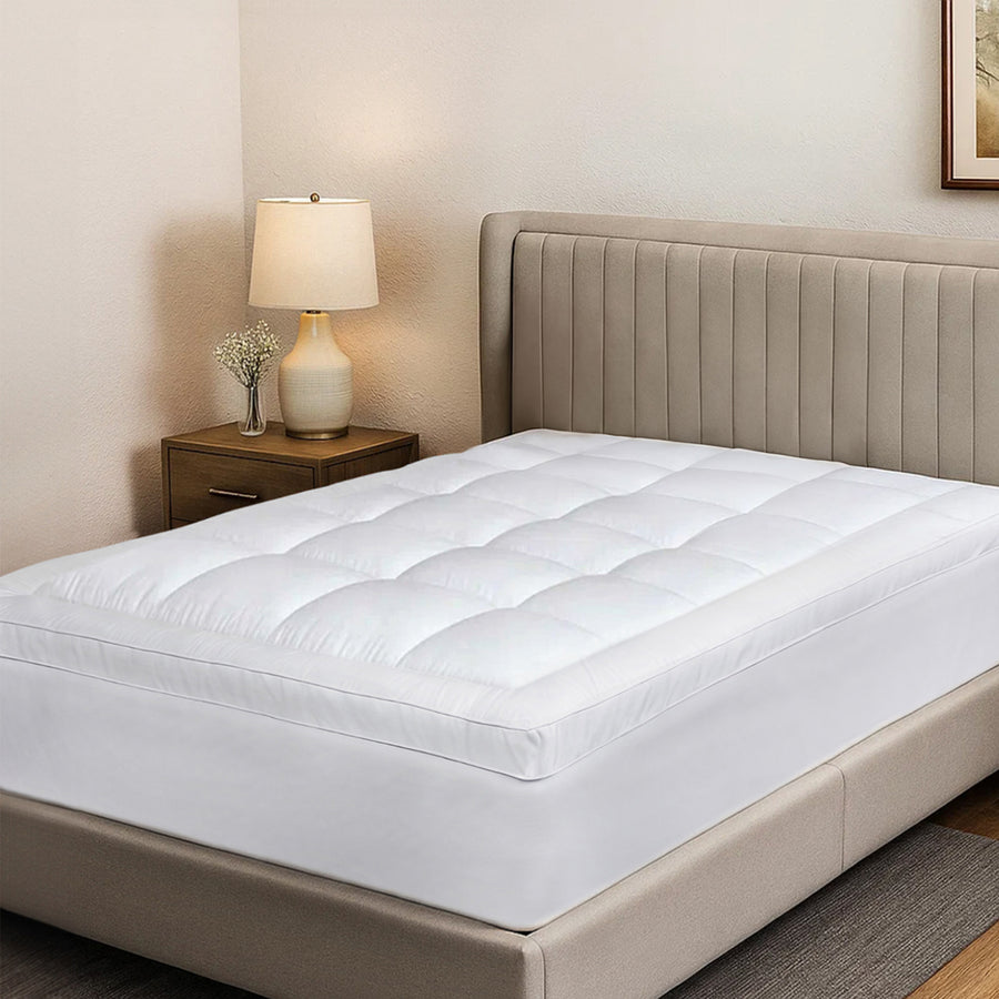 Bedding Mattress Topper Pillowtop Cover Protector Machine Washable.