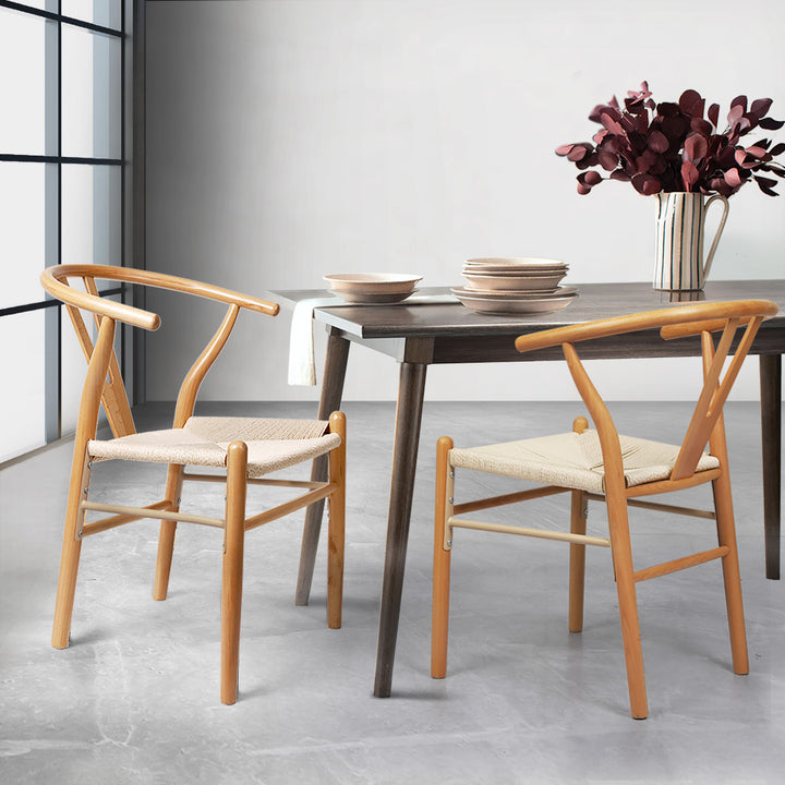 Oak Wishbone Chair x 2