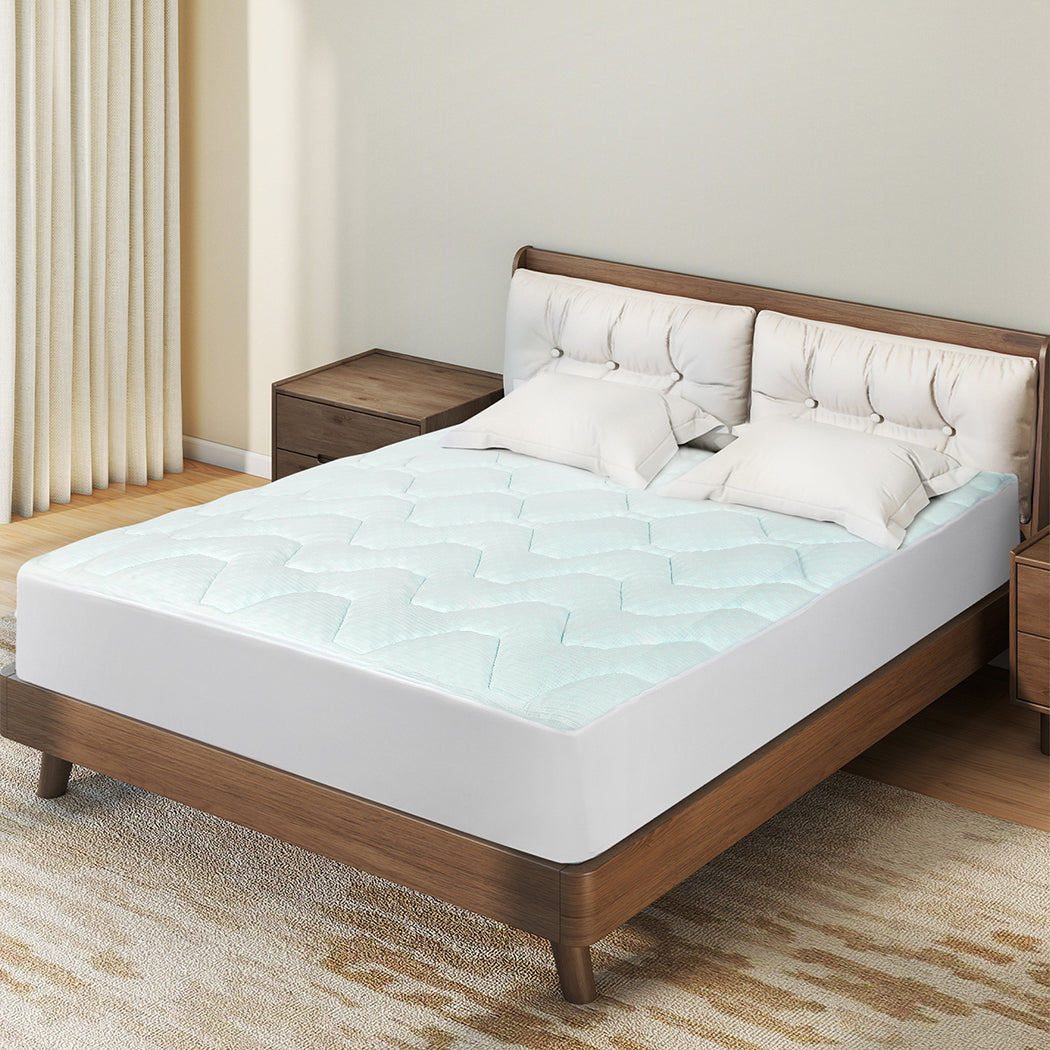 Mattress Topper Pillowtop Memory Foam Bamboo Cover Bed Protector Queen