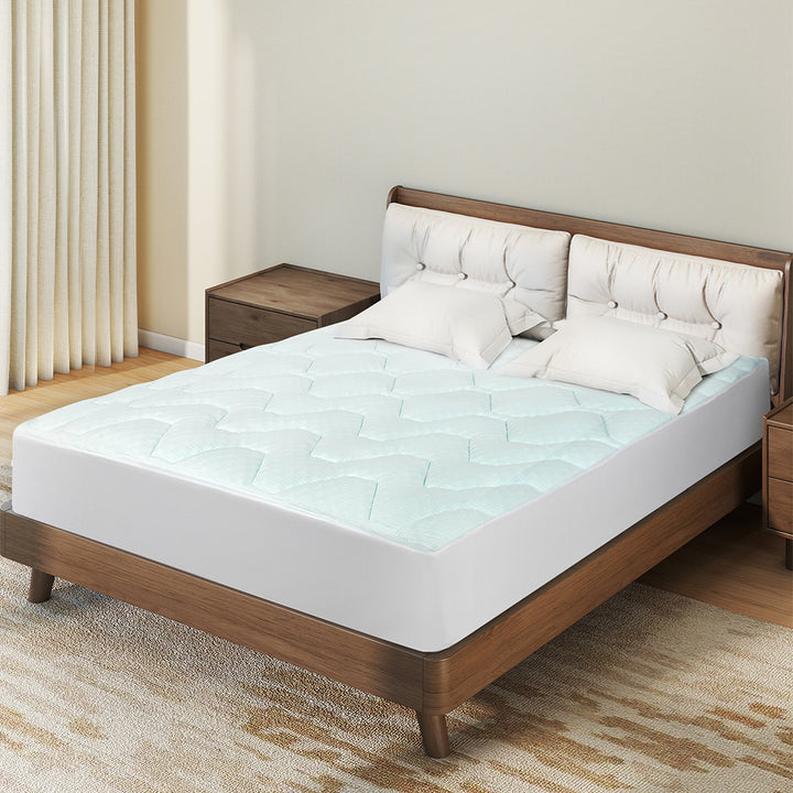 Mattress Topper Pillowtop Memory Foam Bamboo Cover Bed Protector King