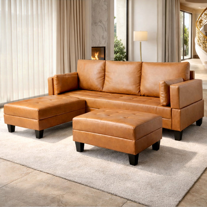 PU Sofa Bed Folding Convertible Lounge  Armrest Couch Modular Recliner