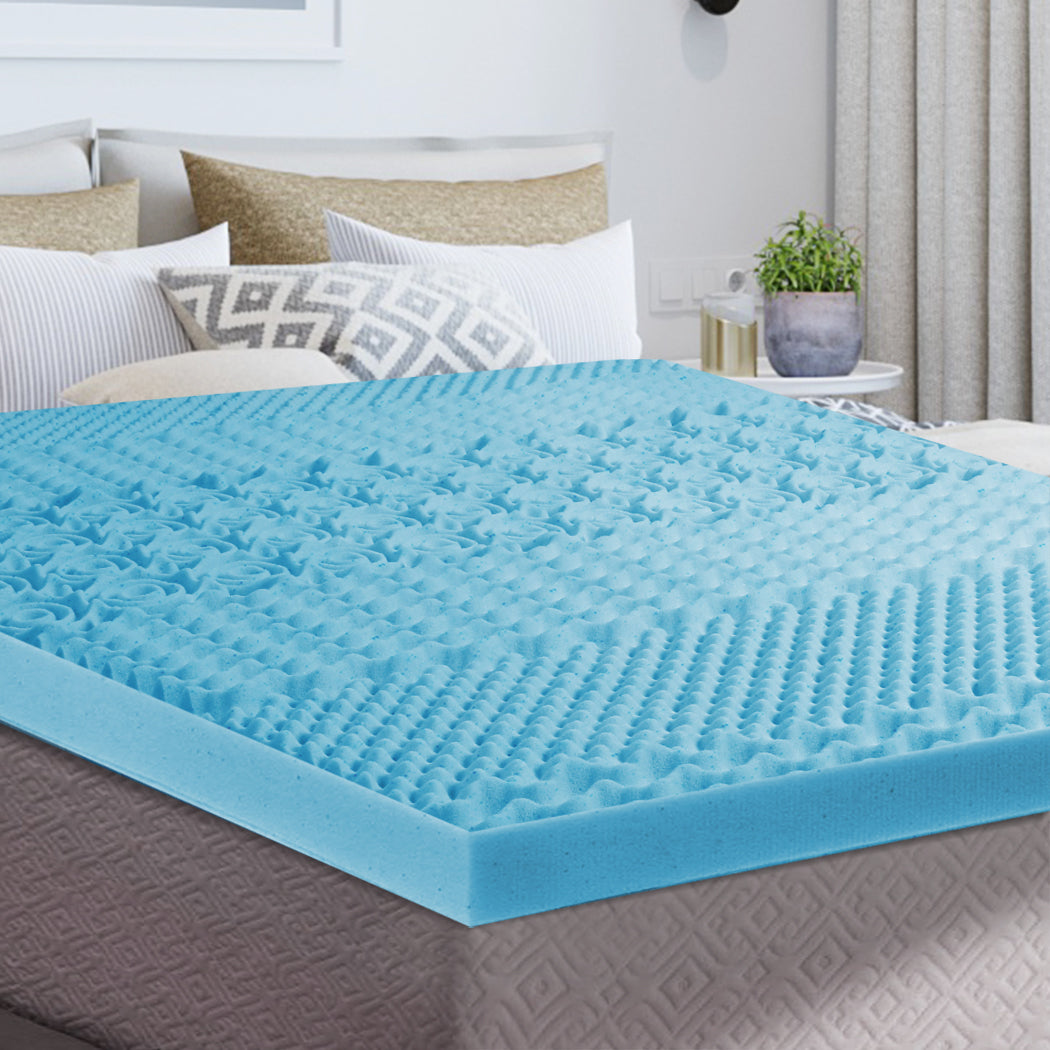 Dreamz 7-Zone Cool Gel Mattress Topper and Memory Foam - Levede