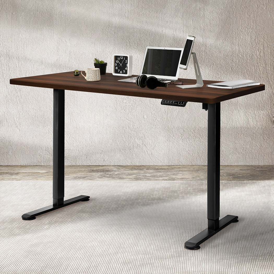 Levede Motorised Standing Desk Adjustable 140cm Walnut 1000x 1MM-1848848565787561991