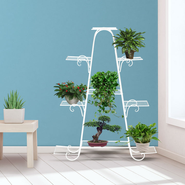 Levede Plant Stand Outdoor Indoor Metal White-1831592731617660935